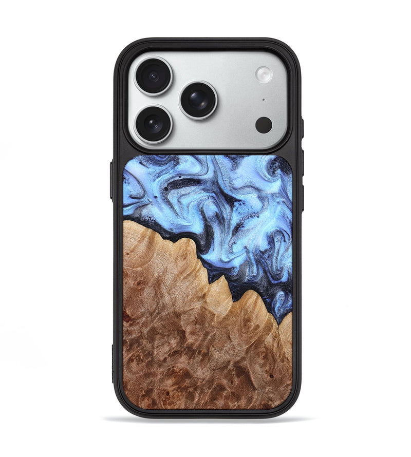 iPhone 18 Pro Wood Phone Case - Inga (Blue, 832760)