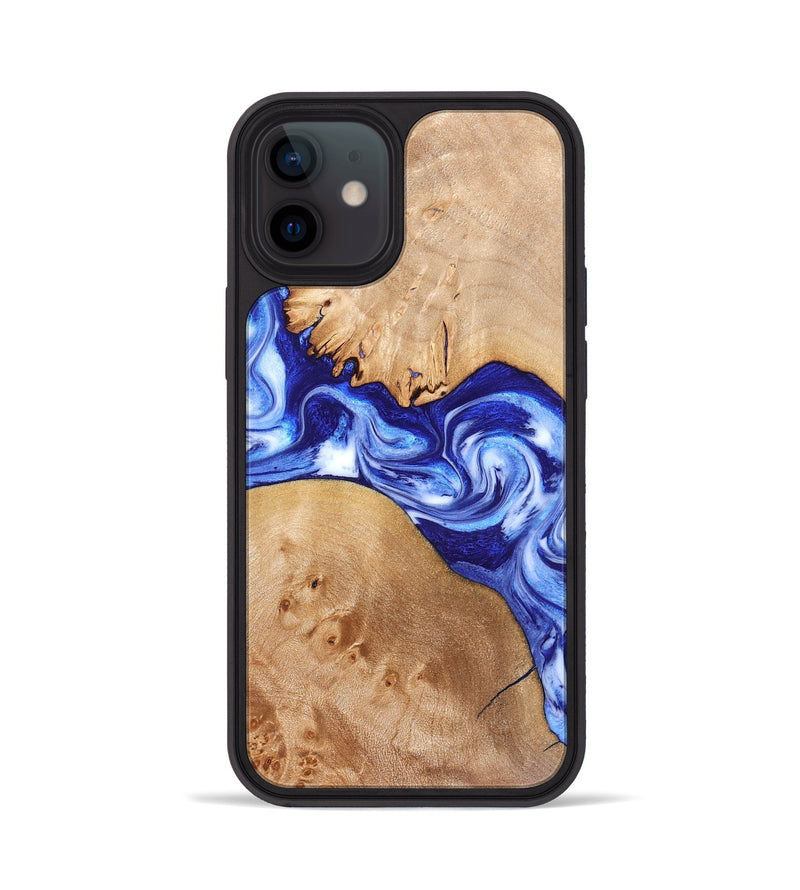 iPhone 12 Wood Phone Case - Lourdes (Blue, 832761)