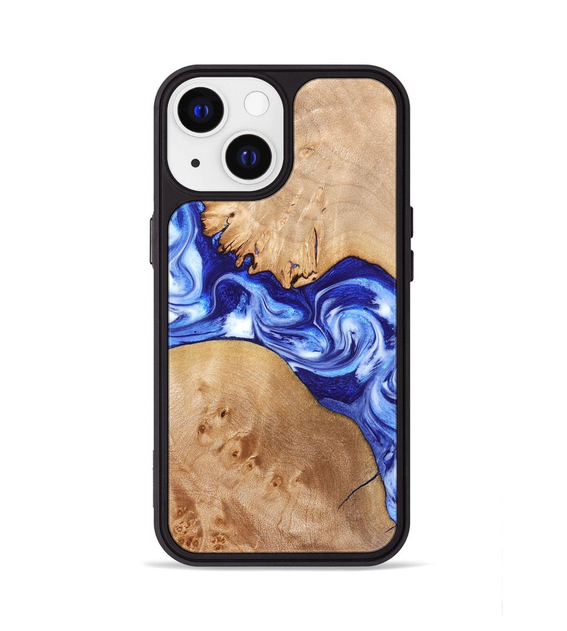 iPhone 13 Wood Phone Case - Lourdes (Blue, 832761)