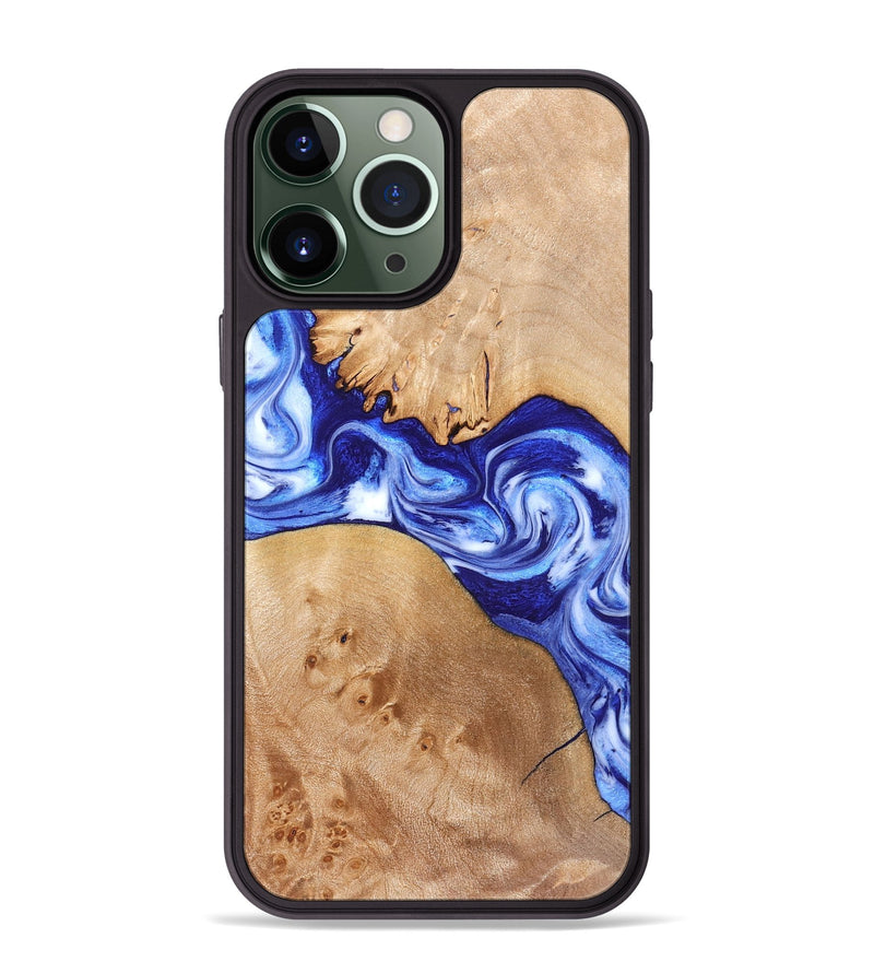iPhone 13 Pro Max Wood Phone Case - Lourdes (Blue, 832761)