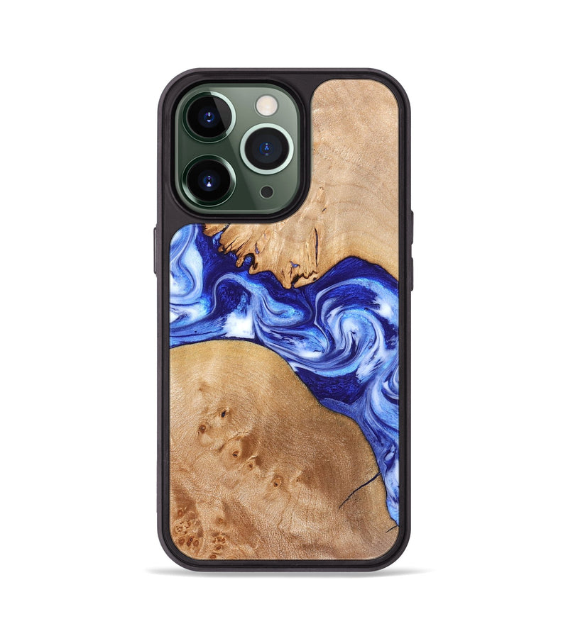 iPhone 13 Pro Wood Phone Case - Lourdes (Blue, 832761)