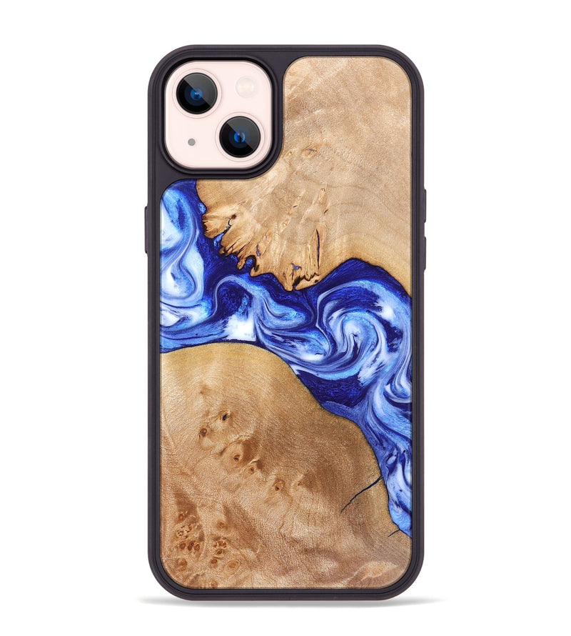 iPhone 14 Plus Wood Phone Case - Lourdes (Blue, 832761)