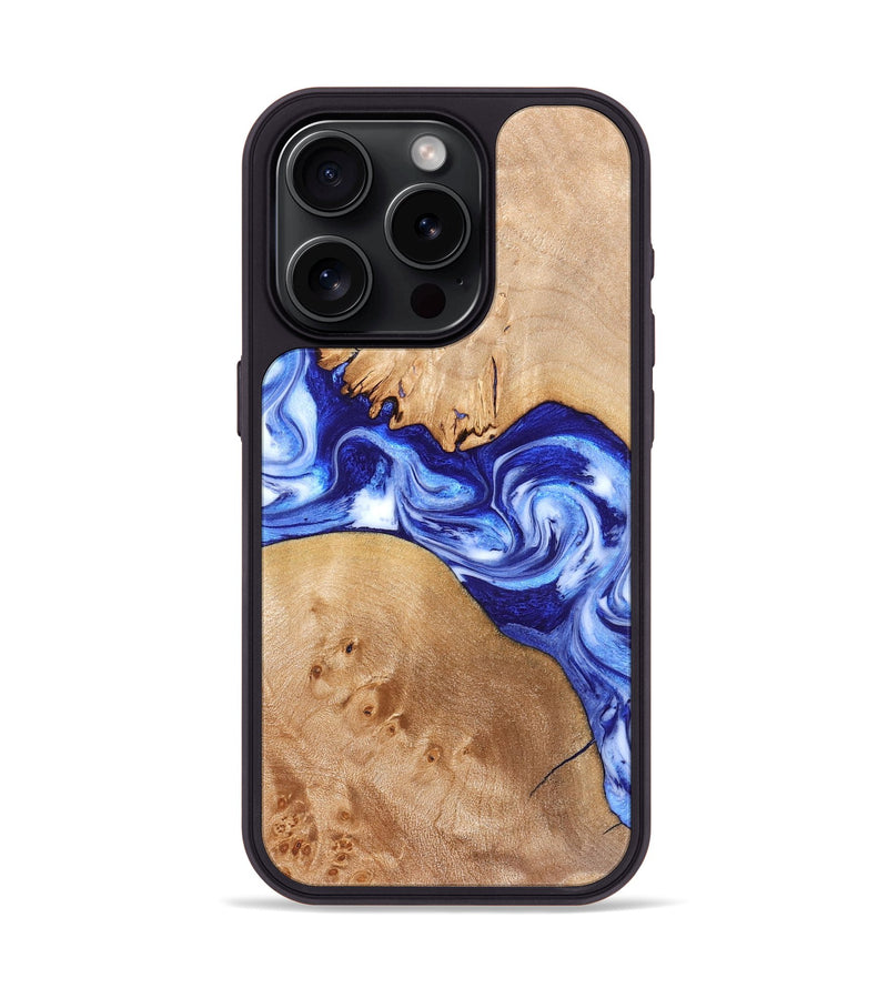 iPhone 15 Pro Wood Phone Case - Lourdes (Blue, 832761)