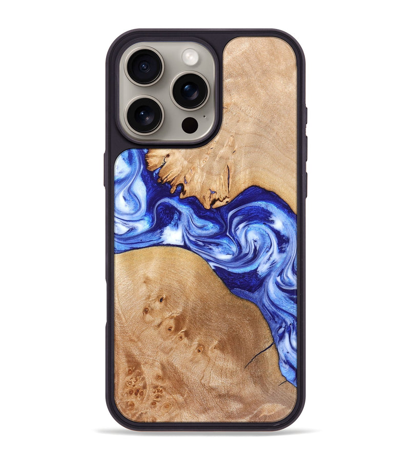 iPhone 16 Pro Max Wood Phone Case - Lourdes (Blue, 832761)