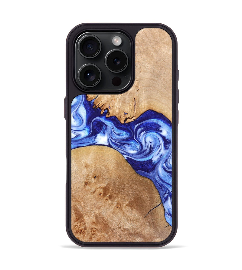 iPhone 16 Pro Wood Phone Case - Lourdes (Blue, 832761)
