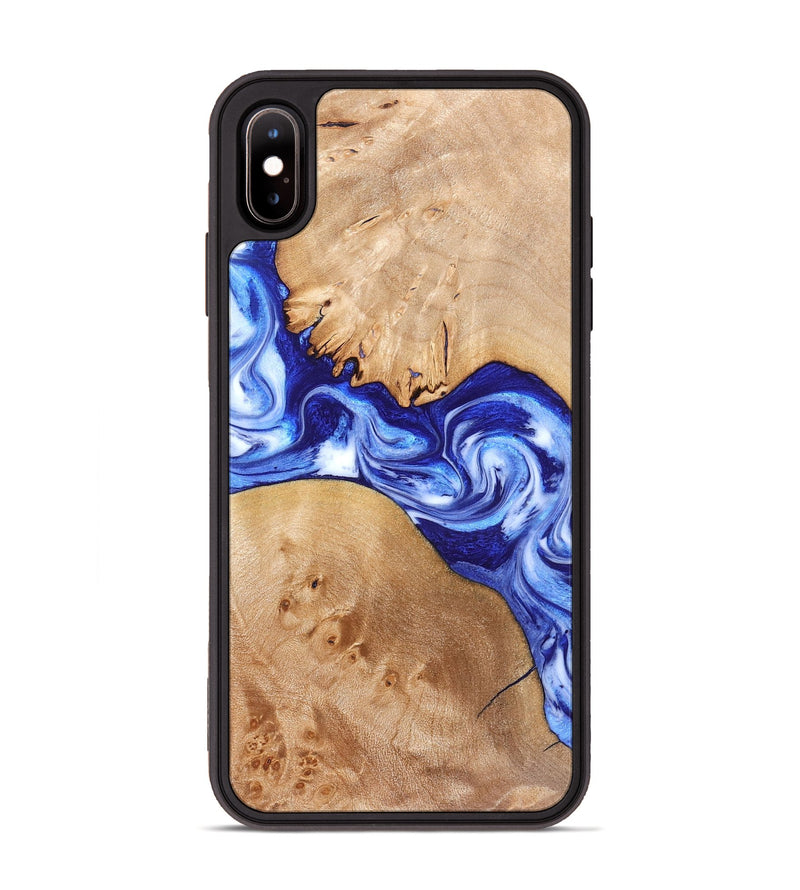 iPhone Xs Max Wood Phone Case - Lourdes (Blue, 832761)