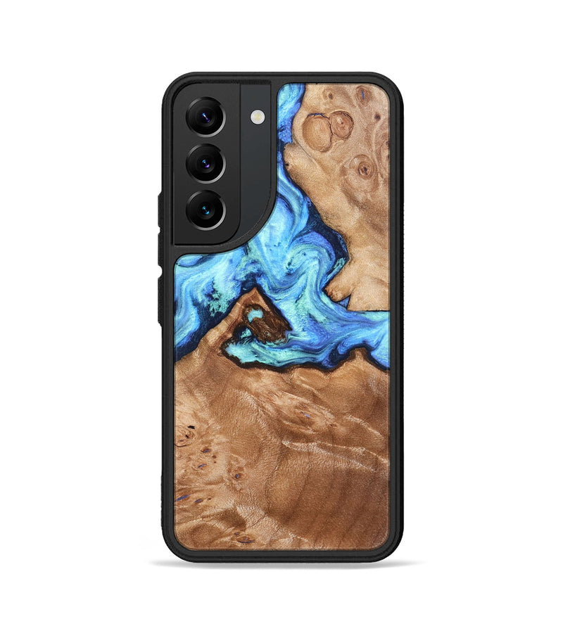 Galaxy S22 Wood Phone Case - Dino (Blue, 832762)