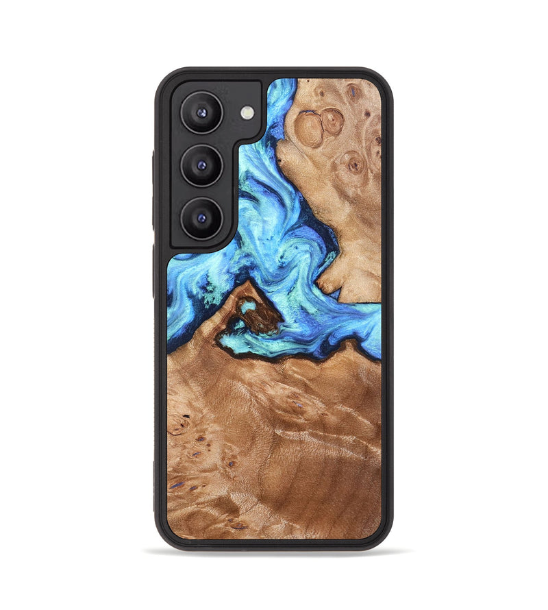 Galaxy S23 Wood Phone Case - Dino (Blue, 832762)