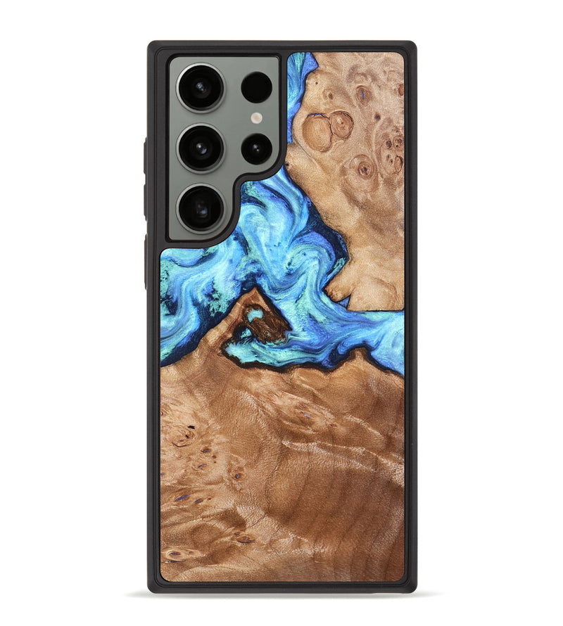Galaxy S23 Ultra Wood Phone Case - Dino (Blue, 832762)