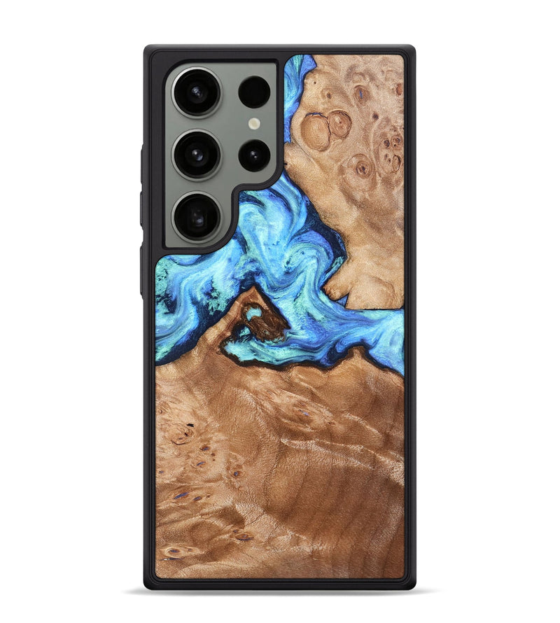 Galaxy S24 Ultra Wood Phone Case - Dino (Blue, 832762)