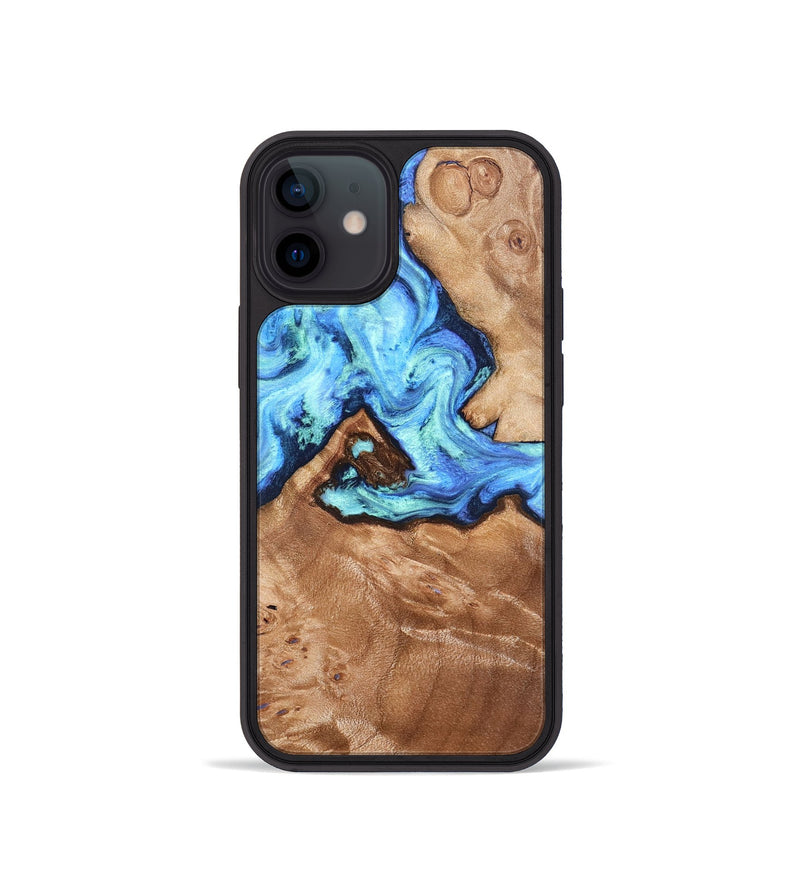 iPhone 12 mini Wood Phone Case - Dino (Blue, 832762)