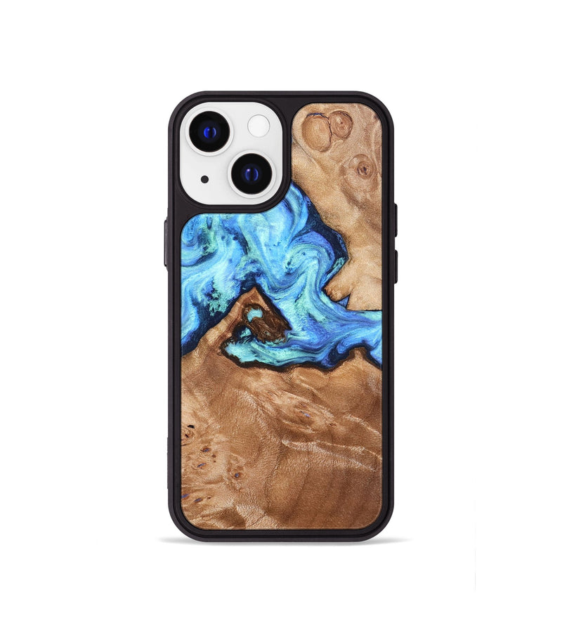 iPhone 13 mini Wood Phone Case - Dino (Blue, 832762)
