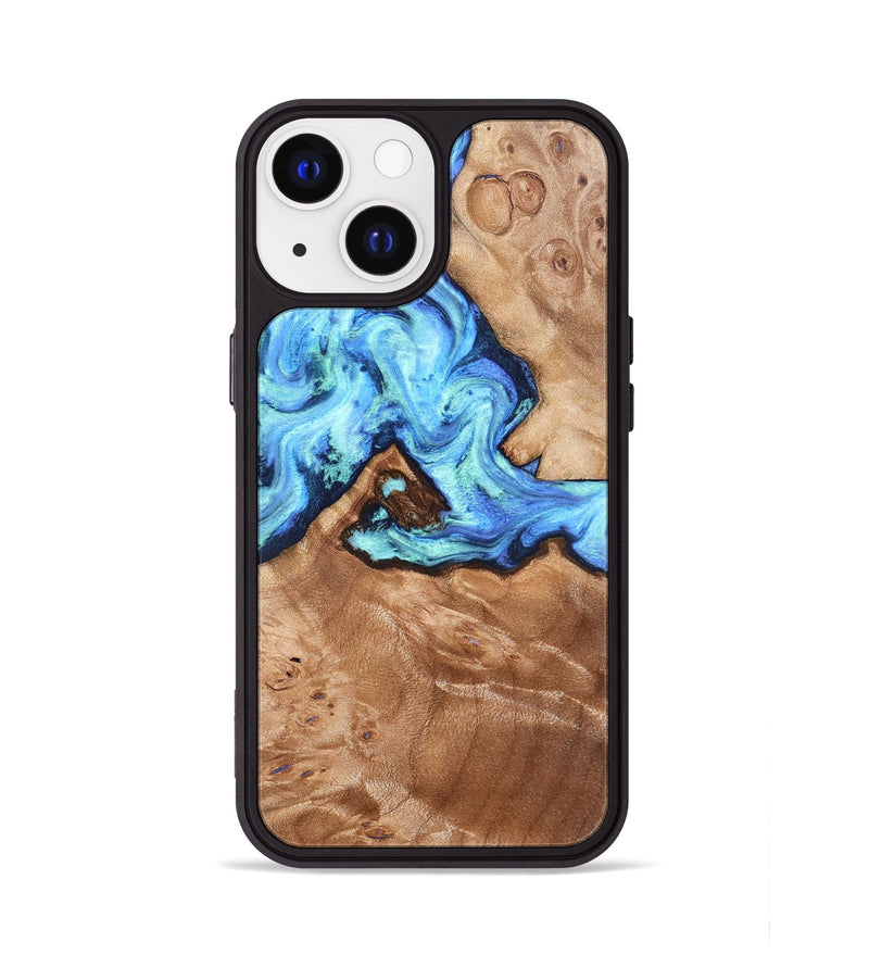 iPhone 13 Wood Phone Case - Dino (Blue, 832762)