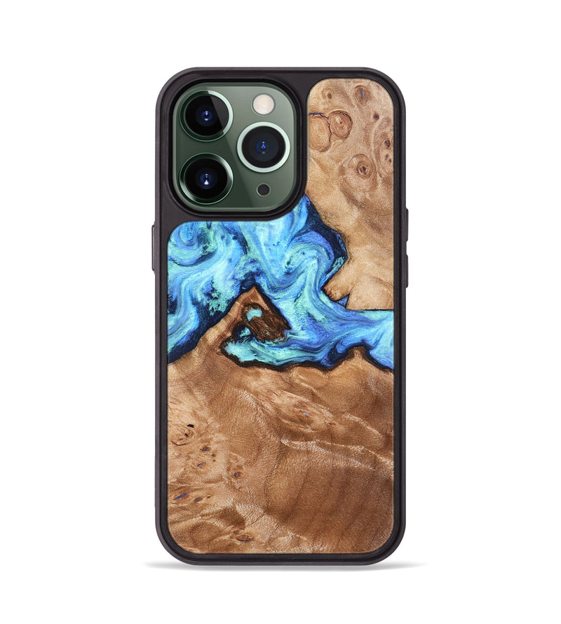 iPhone 13 Pro Wood Phone Case - Dino (Blue, 832762)