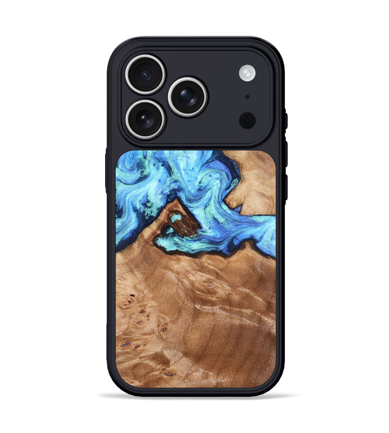 iPhone 17 Pro Wood Phone Case - Dino (Blue, 832762)
