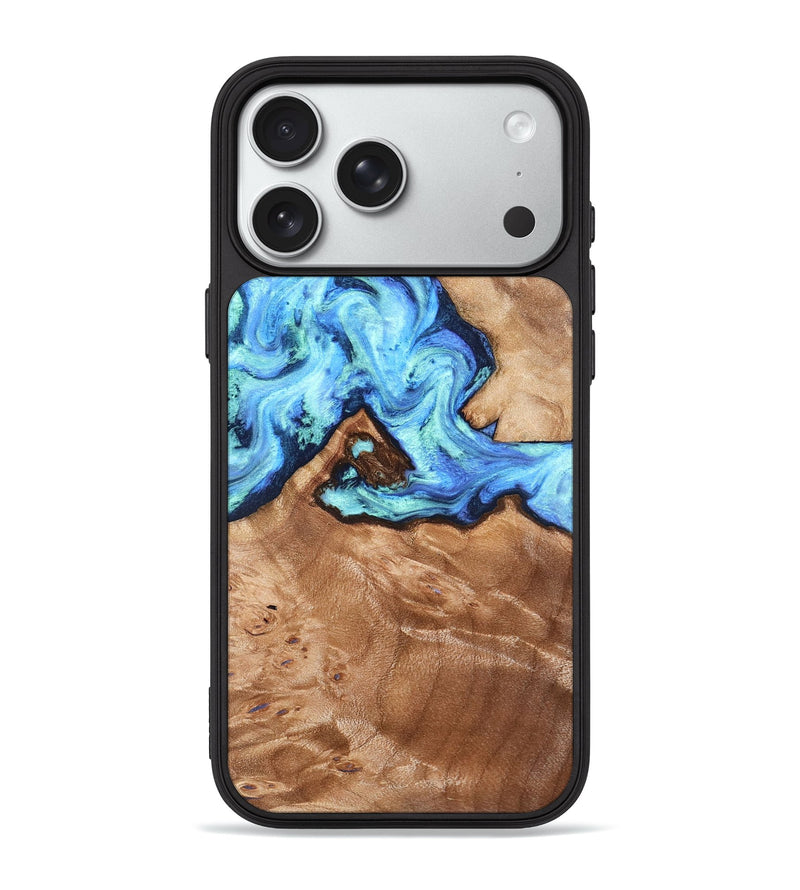 iPhone 18 Pro Max Wood Phone Case - Dino (Blue, 832762)
