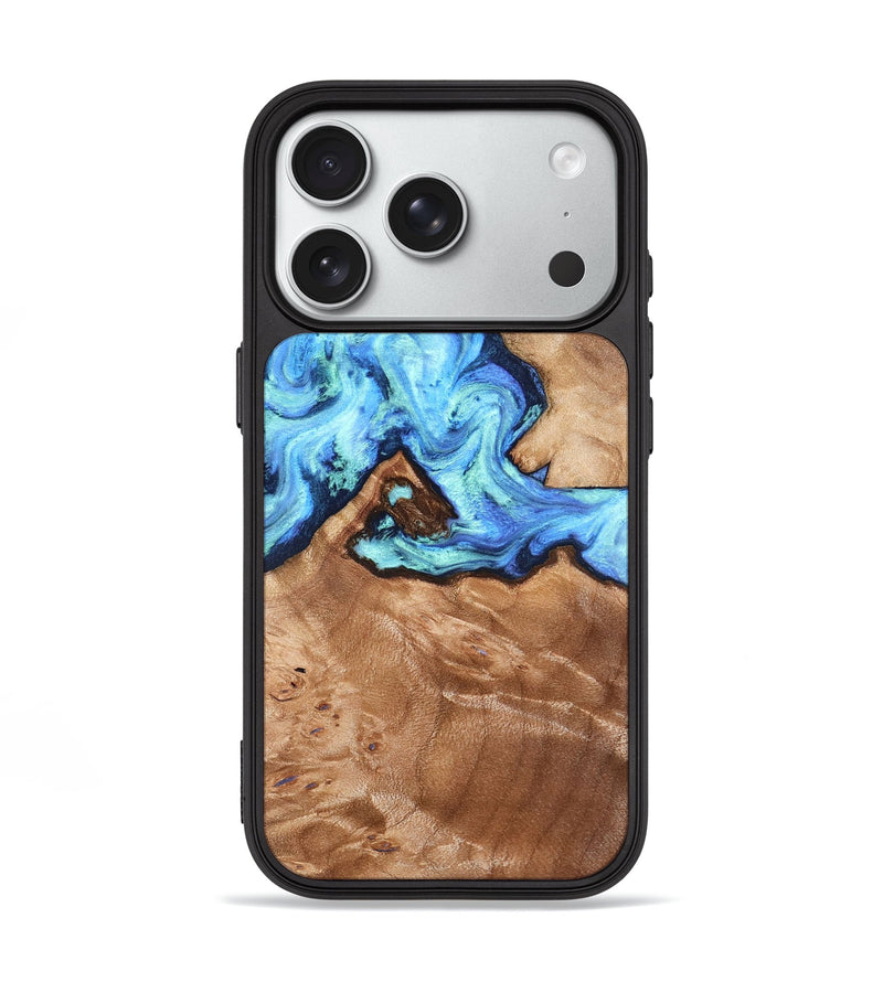 iPhone 18 Pro Wood Phone Case - Dino (Blue, 832762)