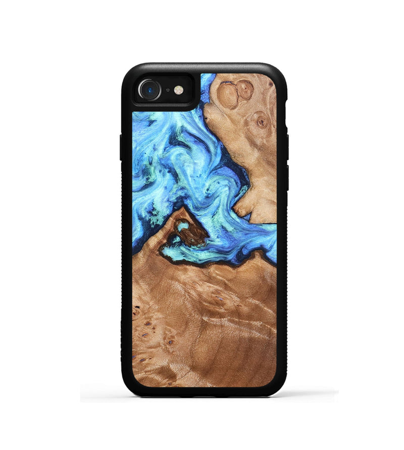 iPhone SE Wood Phone Case - Dino (Blue, 832762)