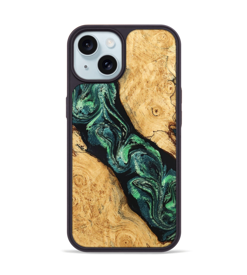 iPhone 15 Wood Phone Case - Kane (Green, 832778)