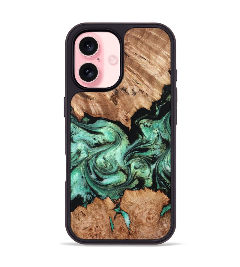 iPhone 16 Wood Phone Case - Diego (Green, 832779)