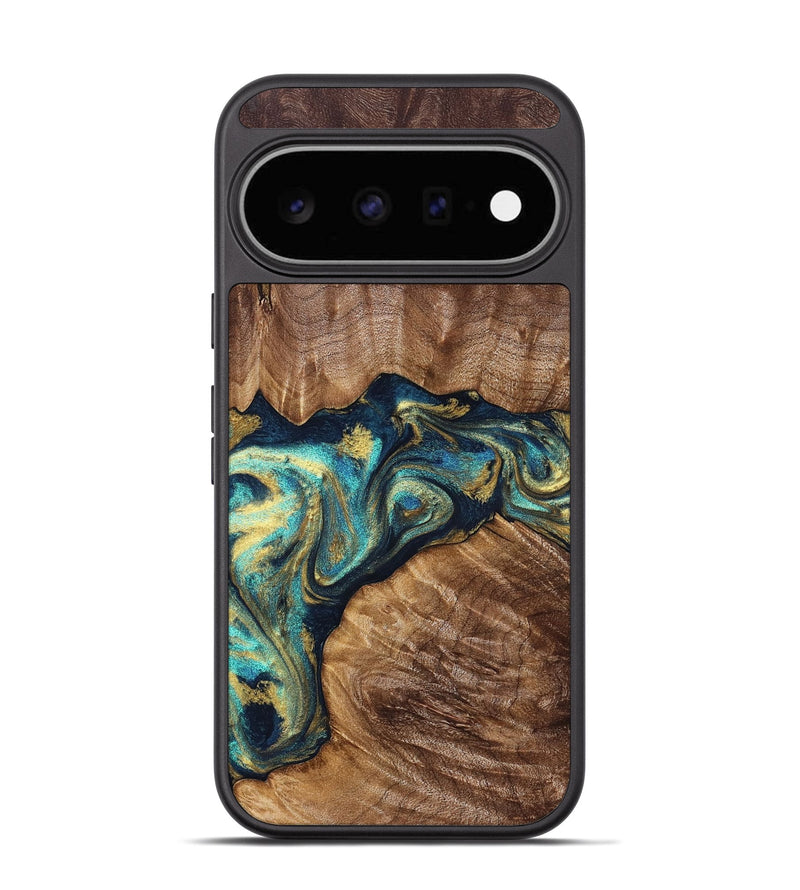 Pixel 11 Wood Phone Case - Huxley (Teal & Gold, 832781)