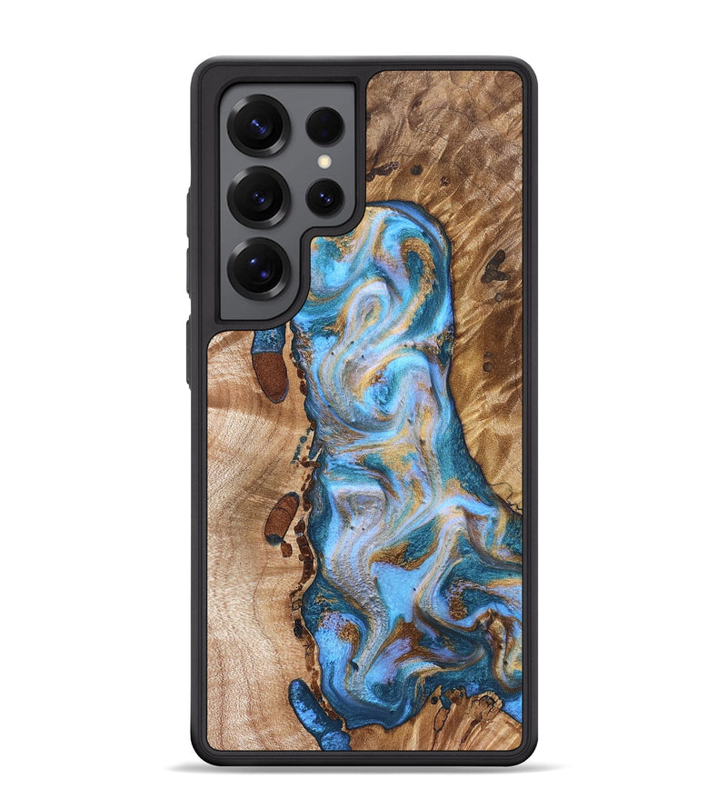Galaxy S25 Ultra Wood Phone Case - Dorthy (Teal & Gold, 832782)