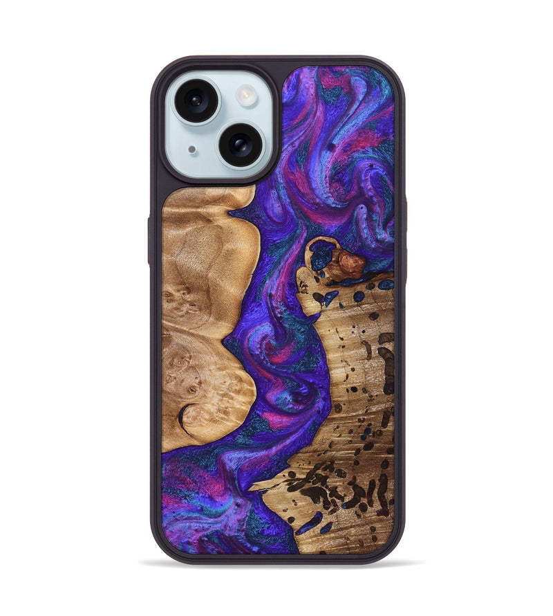 iPhone 15 Wood Phone Case - Abbie (Purple, 832792)