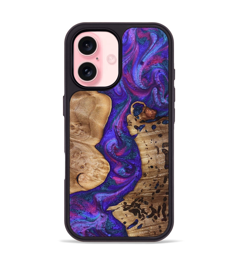 iPhone 16 Wood Phone Case - Abbie (Purple, 832792)