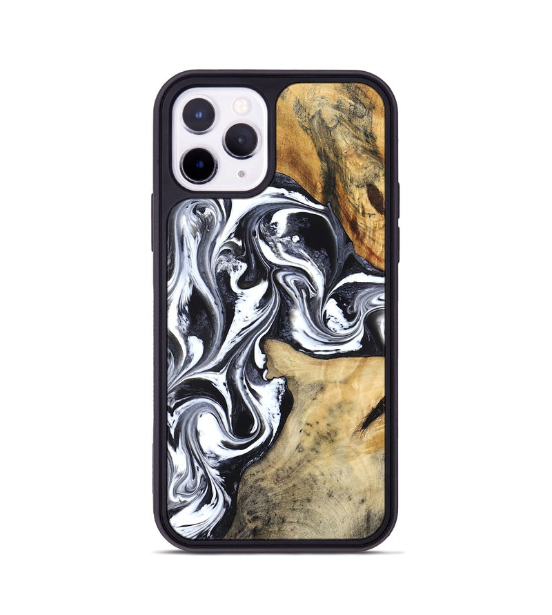 iPhone 11 Pro Wood Phone Case - Jaelynn (Black & White, 832796)
