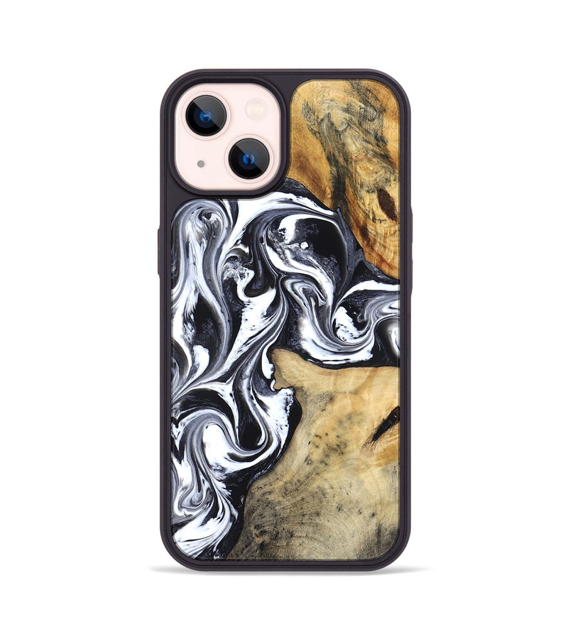 iPhone 14 Wood Phone Case - Jaelynn (Black & White, 832796)