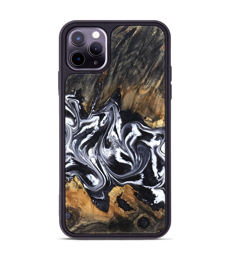 iPhone 11 Pro Max Wood Phone Case - Steven (Black & White, 832797)