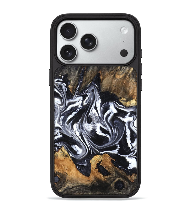 iPhone 18 Pro Max Wood Phone Case - Steven (Black & White, 832797)