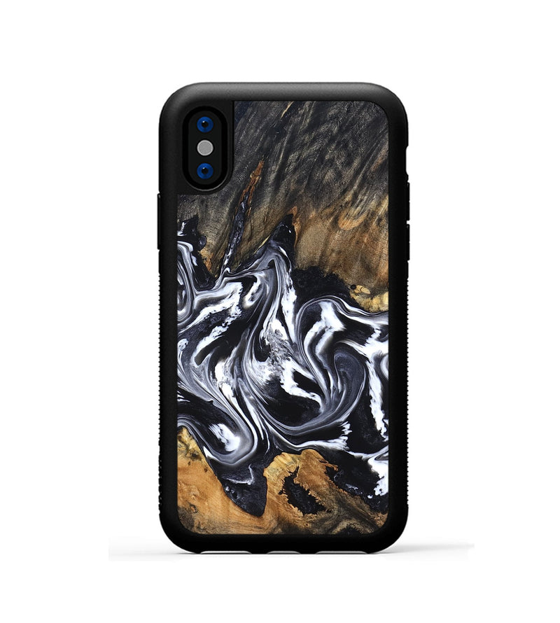 iPhone Xs Wood Phone Case - Steven (Black & White, 832797)