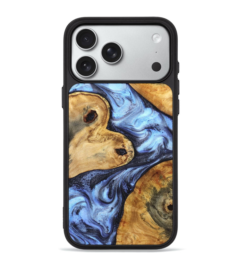 iPhone 18 Pro Max Wood Phone Case - Daren (Blue, 832805)