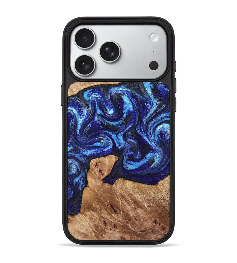 iPhone 18 Pro Max Wood Phone Case - Birdie (Blue, 832808)