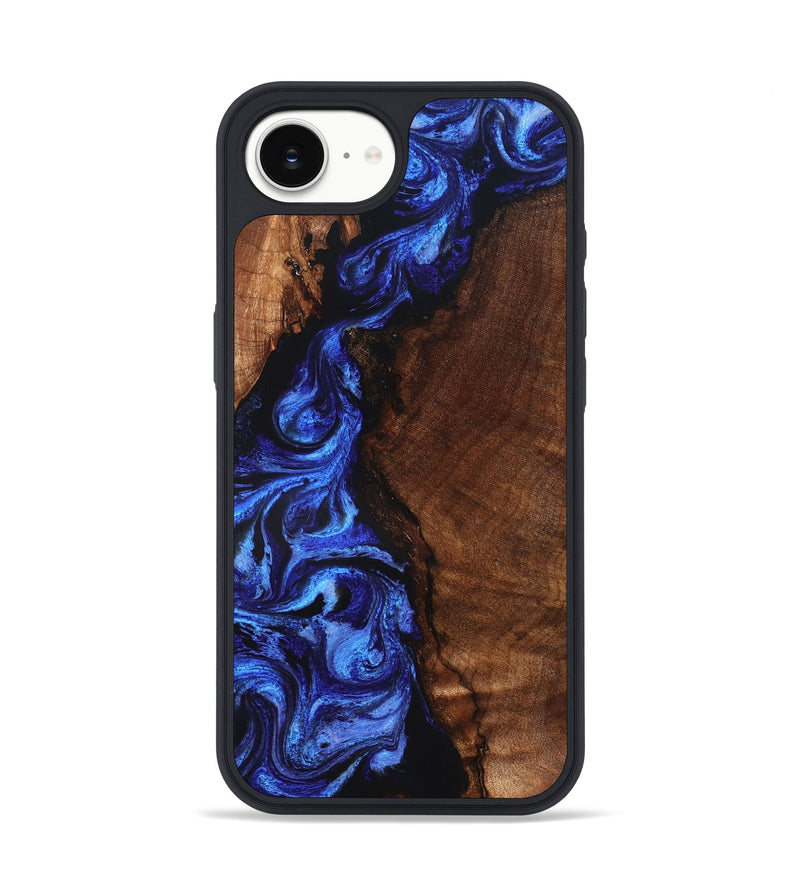 iPhone 16e Wood Phone Case - Justin (Blue, 832809)