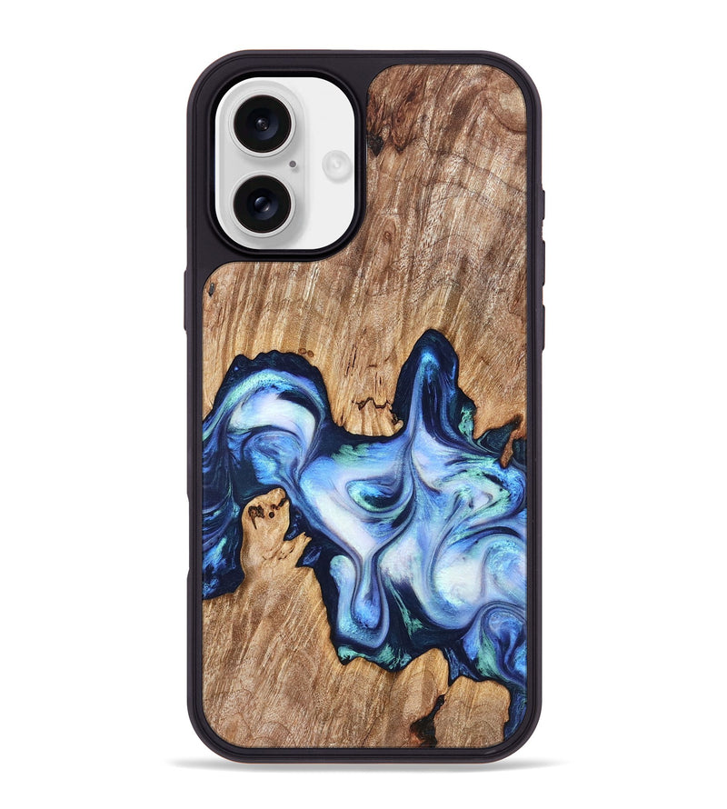 iPhone 16 Plus Wood Phone Case - Nash (Blue, 832811)