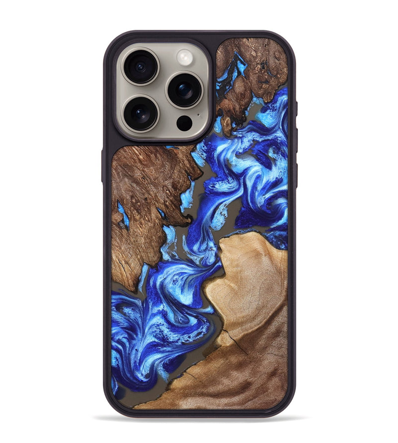 iPhone 15 Pro Max Wood Phone Case - Araceli (Blue, 832812)