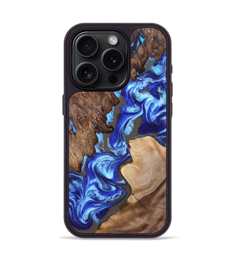 iPhone 15 Pro Wood Phone Case - Araceli (Blue, 832812)