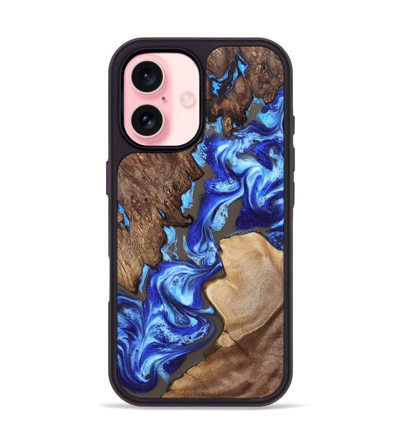 iPhone 16 Wood Phone Case - Araceli (Blue, 832812)