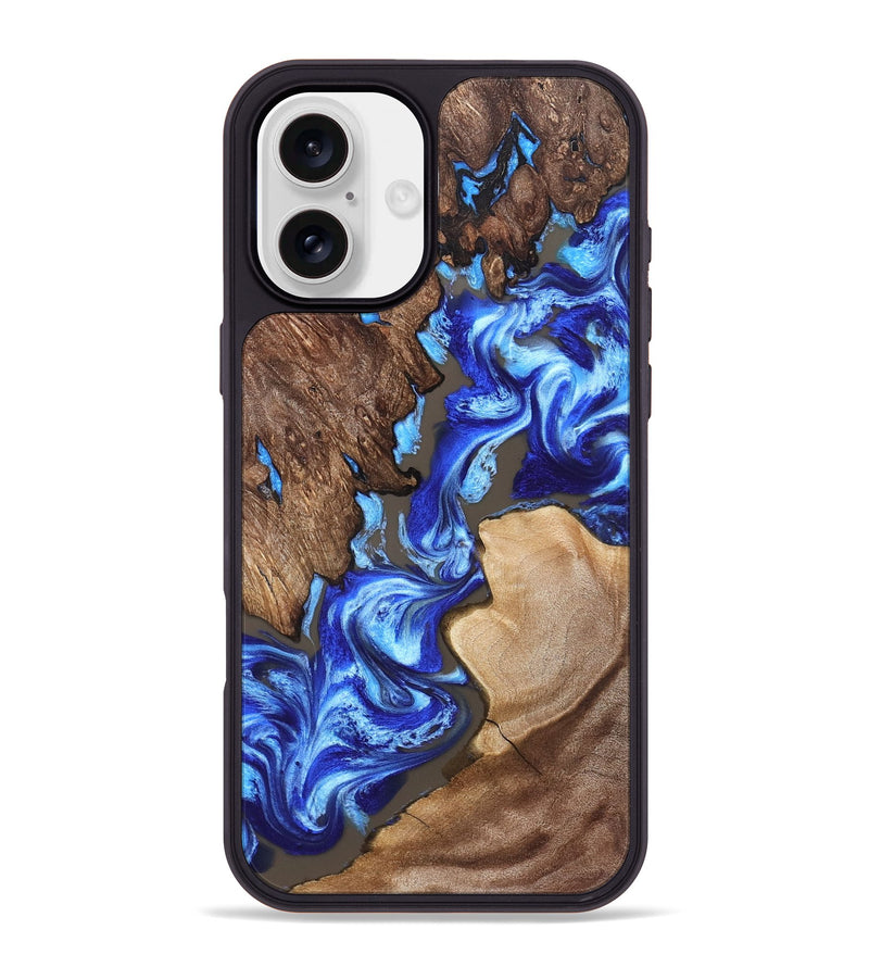 iPhone 16 Plus Wood Phone Case - Araceli (Blue, 832812)