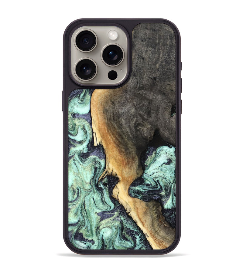 iPhone 15 Pro Max Wood Phone Case - Damir (Green, 832816)