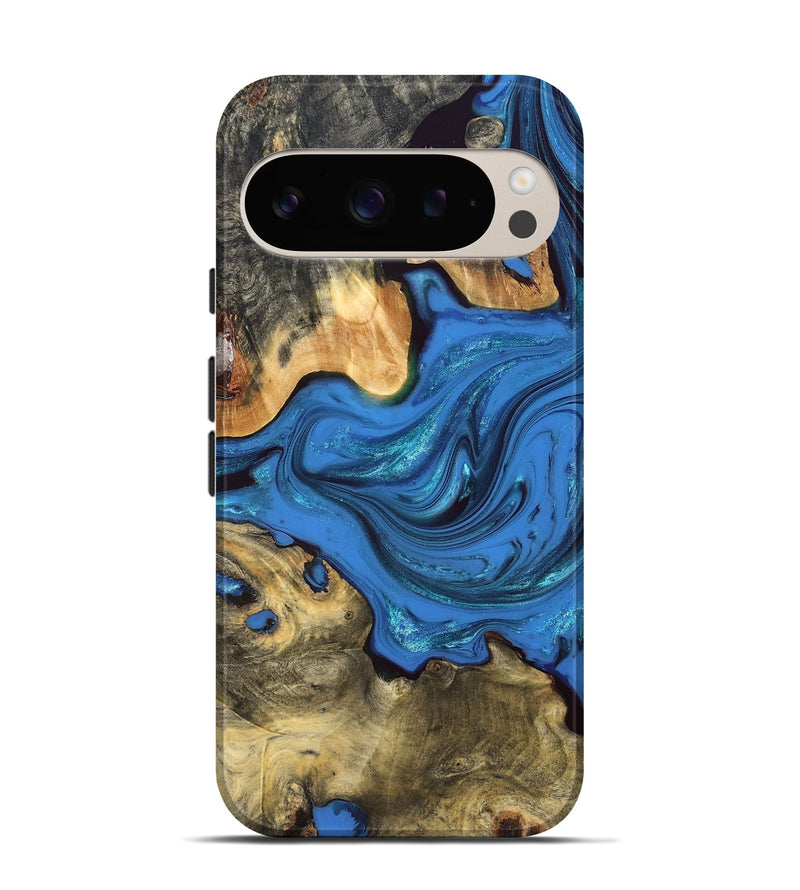 Pixel 9 Pro Wood Live Edge Phone Case - Alvie (Blue, 832837)