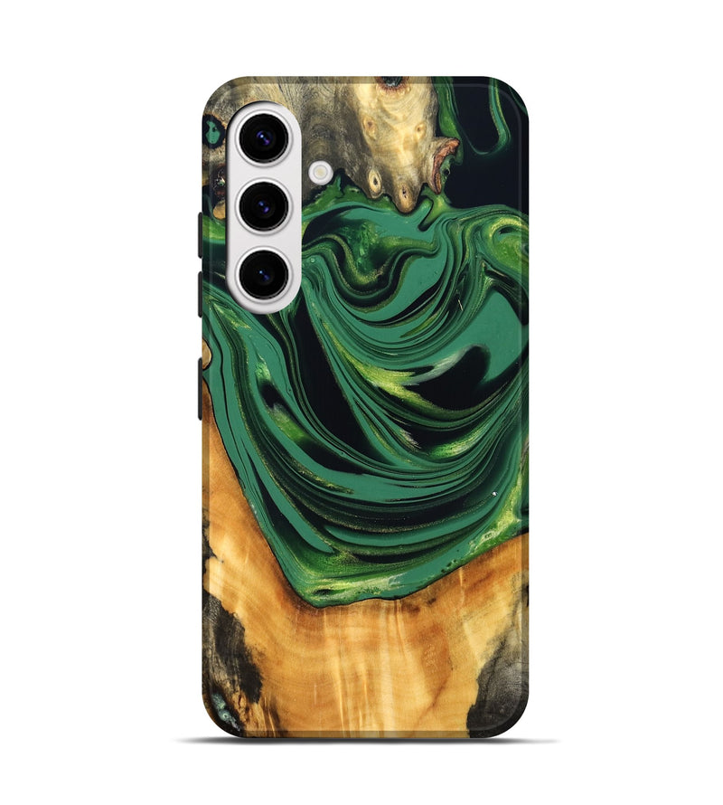 Galaxy S25 Wood Live Edge Phone Case - Manuela (Green, 832838)