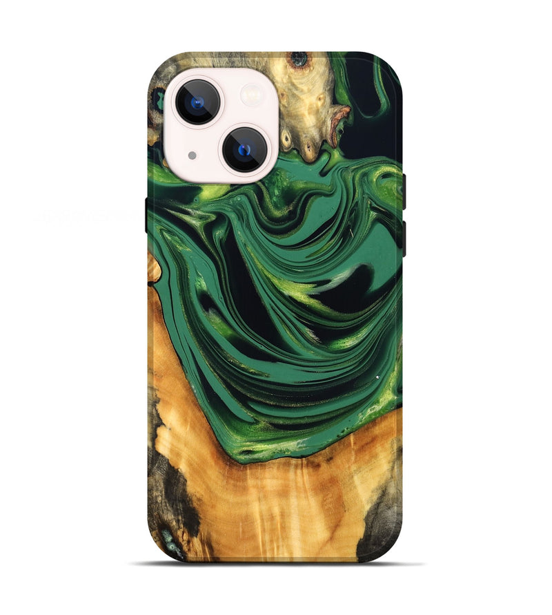 iPhone 13 Wood Live Edge Phone Case - Manuela (Green, 832838)