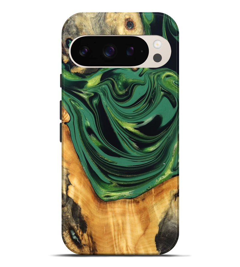 Pixel 9 Pro XL Wood Live Edge Phone Case - Manuela (Green, 832838)