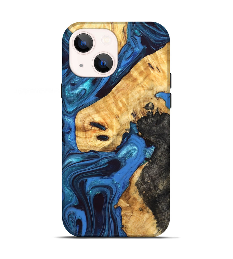 iPhone 13 Wood Live Edge Phone Case - Bjorn (Blue, 832839)