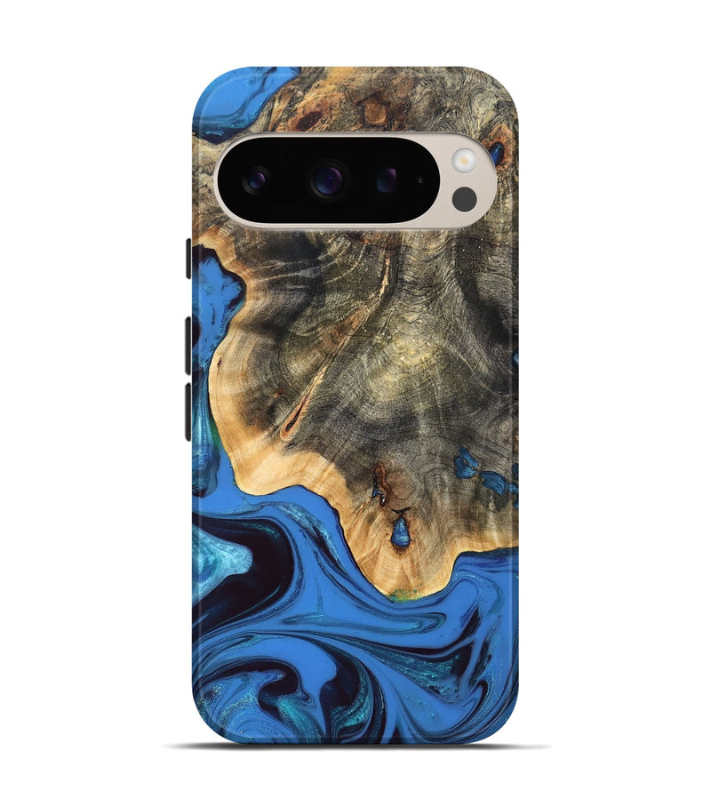 Pixel 9 Pro Wood Live Edge Phone Case - Alaiya (Blue, 832842)