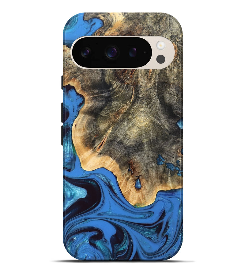Pixel 9 Pro XL Wood Live Edge Phone Case - Alaiya (Blue, 832842)