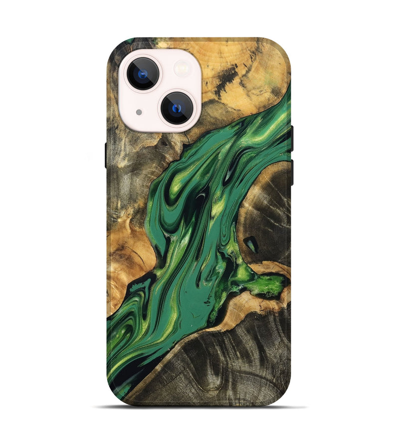 iPhone 14 Wood Live Edge Phone Case - Jalisa (Green, 832850)
